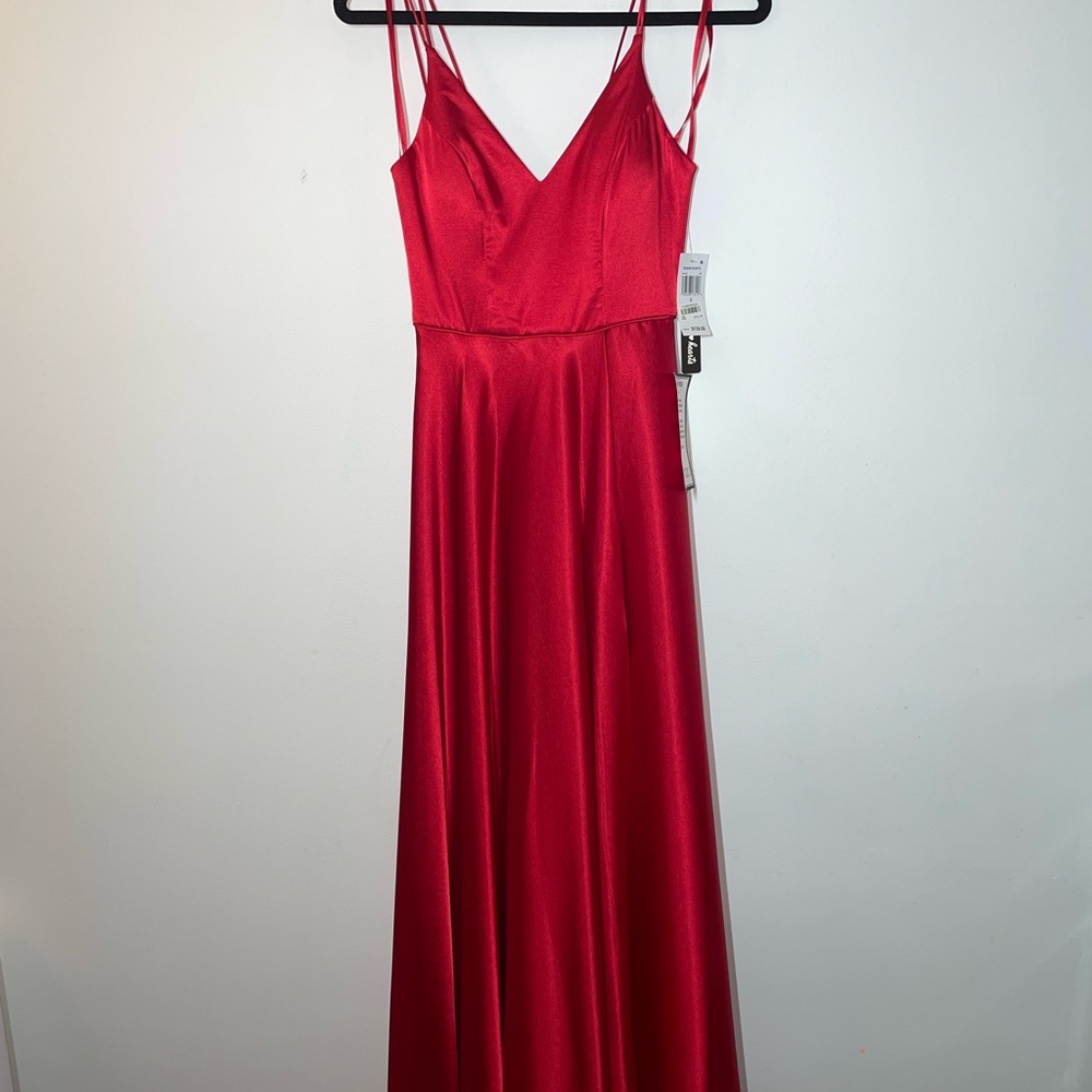 Sequin Hearts Red Satin Dress Sz 0